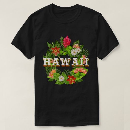 T-shirt Fleurs de Hawaii Word Art - Hawaiian Pride (Design devant)