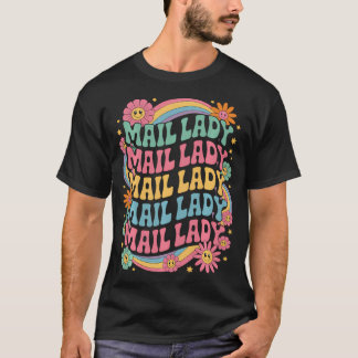 T-shirt Fleurs de la Dame du Courrier Poste Travailleuse d