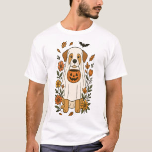 T-shirt Fleurs de Labrador Retriever d'Halloween