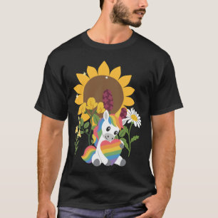 T-shirt Fleurs de licorne Enfants Conte de fées Créature m