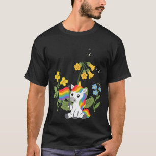 T-shirt Fleurs de licorne Enfants Conte de fées Ne m'oubli