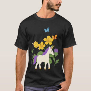 T-shirt Fleurs de licorne pour enfants dessin de conte de