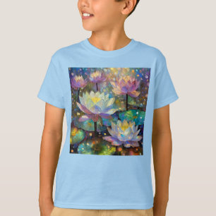 T-shirt Fleurs de lotus délicates s'épanouissant dans la n