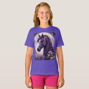 T-shirt Fleurs de lune de cheval pourpres, Imaginaire