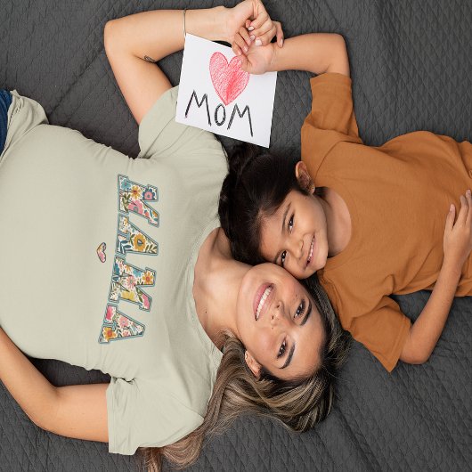 T-shirt Fleurs de maman Coeur Floral