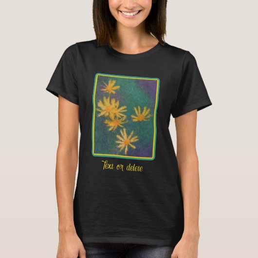 T-shirt Fleurs de marguerite jaune Impressionniste peintur (Devant)