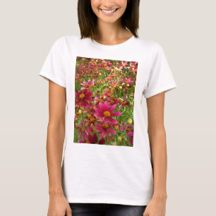T-shirt Fleurs de marguerite rose et jaune brillantes