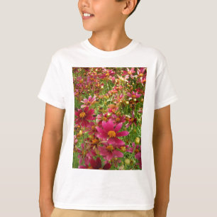 T-shirt Fleurs de marguerite rose et jaune brillantes