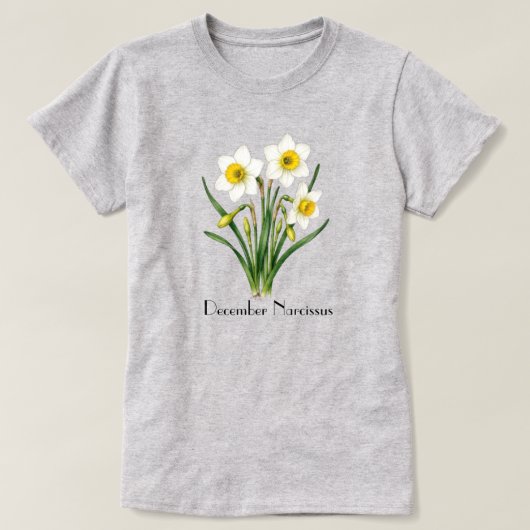 T-Shirt Fleurs de Narcisse de Décembre (Design devant)