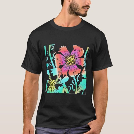 T-shirt Fleurs de néon (Devant)