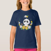T-shirt Fleurs de panda mignonnes fils (Devant)