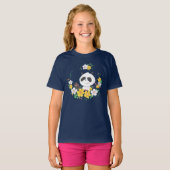 T-shirt Fleurs de panda mignonnes fils (Devant entier)