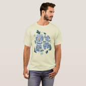T-shirt Fleurs de Pansy Bleu Pansies esthétiques (Devant entier)