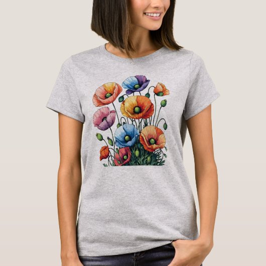 T-shirt Fleurs de pavot (Devant)