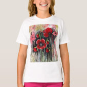 T-shirt Fleurs De Pavot En Aquarelle (Devant)