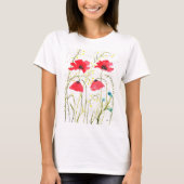 T-shirt Fleurs de pavot Fleur sauvage Red Poppy (Devant)