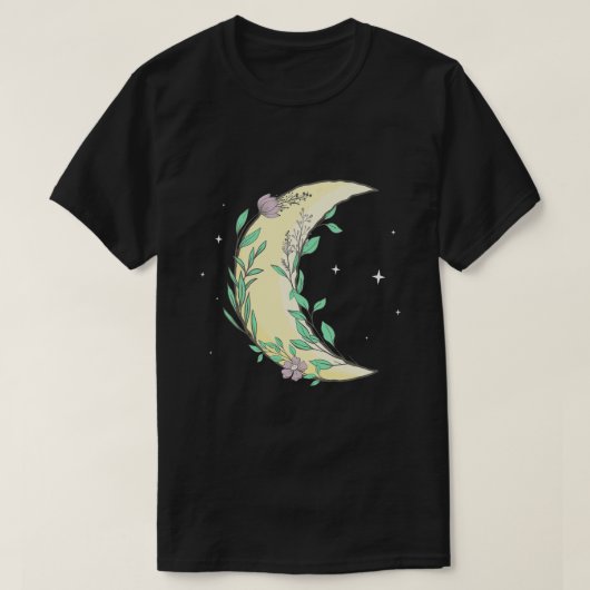 T-shirt Fleurs de phase du croissant esthétique Fairycore (Design devant)