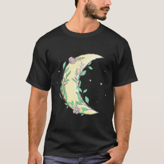 T-shirt Fleurs de phase du croissant esthétique Fairycore