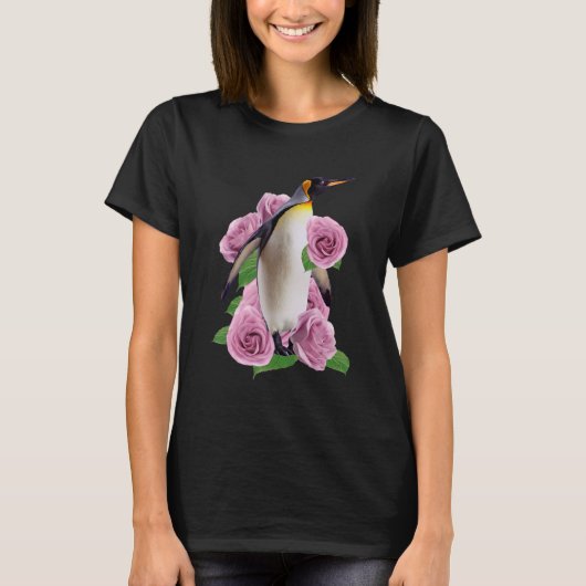 T-shirt Fleurs de pingouin Impression d'animal Animal (Devant)