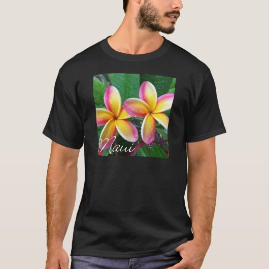 T-shirt Fleurs de Plumeria de Maui Hawaï (Devant)