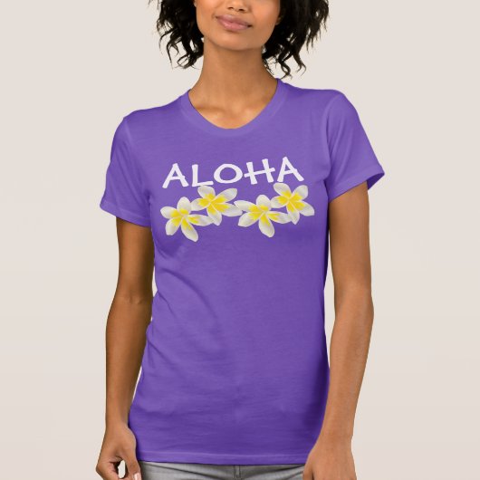 T-shirt Fleurs de Plumeria d'Hawaï Aloha (Devant)