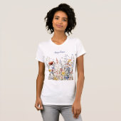 T-shirt Fleurs de prairie d'aquarelle fleur sauvage (Devant entier)