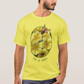T-shirt Fleurs De Primrose Jaune Et Papillon (Devant)