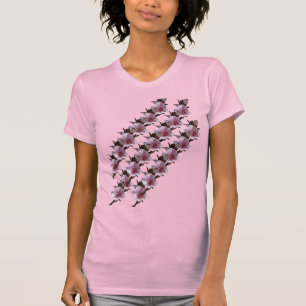 T-shirt - Fleurs de prune sur diagonale
