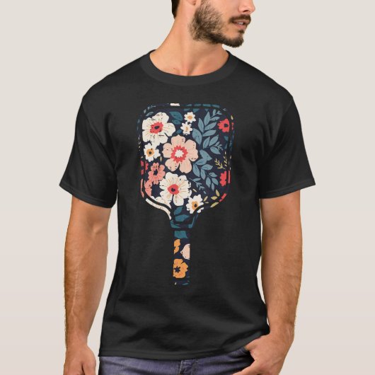 T-shirt Fleurs de raquette de Pickle Ball (Devant)