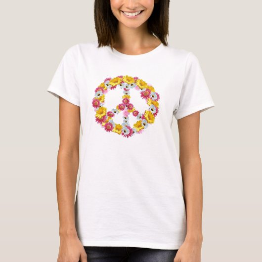 T-shirt Fleurs de signe de paix (Devant)