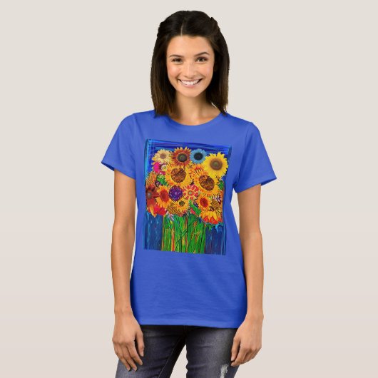 T-shirt ~ Fleurs de soleil (Devant entier)