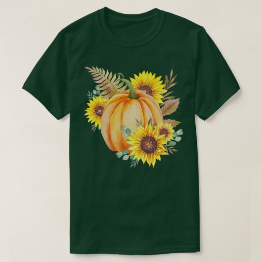 T-shirt Fleurs de soleil citrouilles Halloween Vêtements a (Design devant)