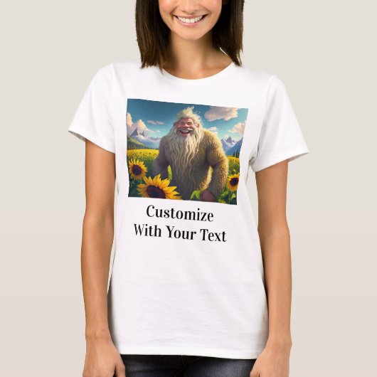 T-shirt Fleurs de soleil de Bigfoot rire (Devant)