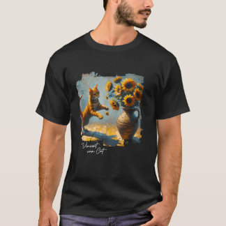T-shirt Fleurs de soleil de Vincent Van Cat Art pour Cat M