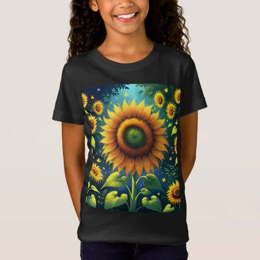 T-Shirt Fleurs de soleil surréalistes (Devant)