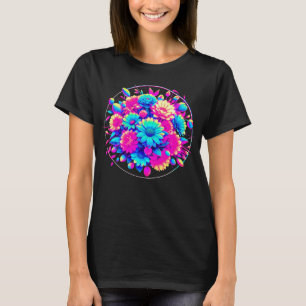 T-shirt Fleurs de style néon
