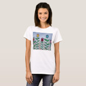 T-shirt Fleurs d'empreinte de patte (Devant entier)