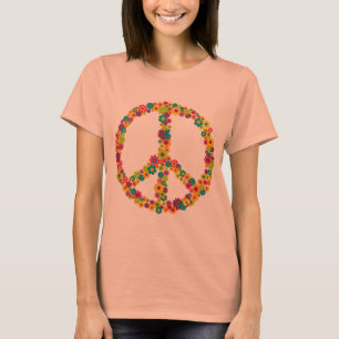 T-shirt Fleurs des signes de paix hippie
