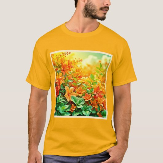 T-shirt Fleurs d'été vibrantes (Devant)