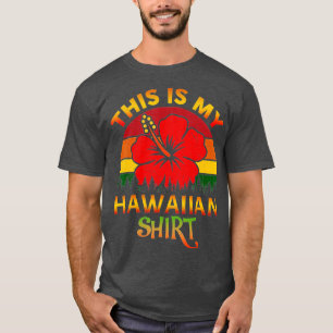 T-shirt Fleurs d'Hibiscus Hawaii Voici Mon Hawaïen