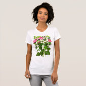 T-shirt Fleurs d'Hibiscus italien rose Fuchsia (Devant entier)
