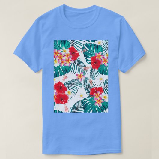 T-shirt Fleurs d'hibiscus motifs sans joint (Design devant)