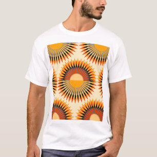 T-shirt Fleurs d'ivoire orange Étoiles Motif