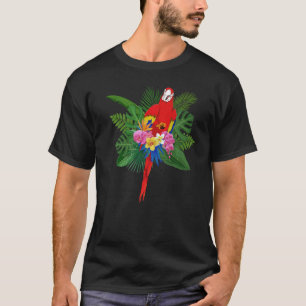 T-shirt Fleurs d'oiseaux de la jungle Tropical Macaw Parro