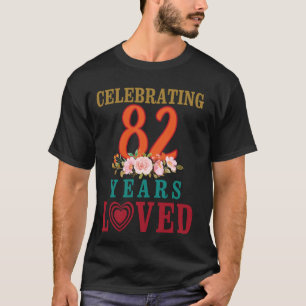 T-shirt Fleurs du Grand Coeur Joyeux Anniversaire Fête 82