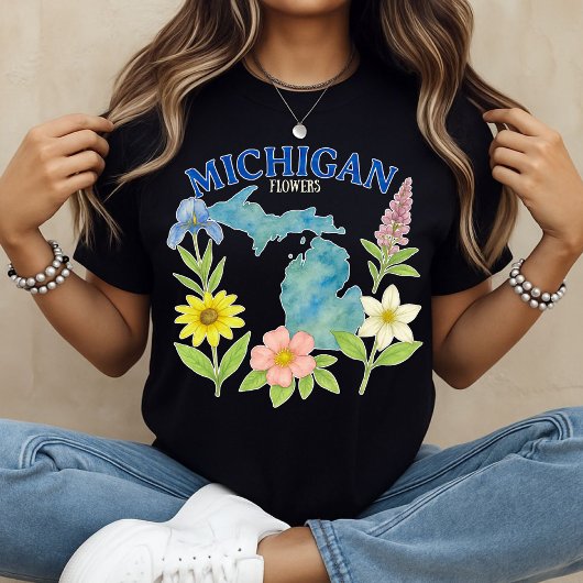 T-Shirt Fleurs du Michigan Impression florale