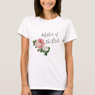 T-shirt Fleurs élégantes et modernes mère rose de la marié