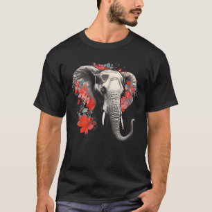 T-shirt Fleurs éléphantes Musique Animal Elephant