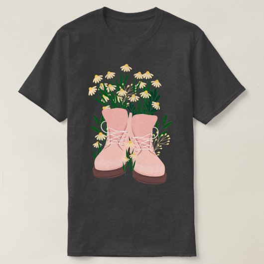 T-shirt Fleurs En Chaussures Profondes (Design devant)