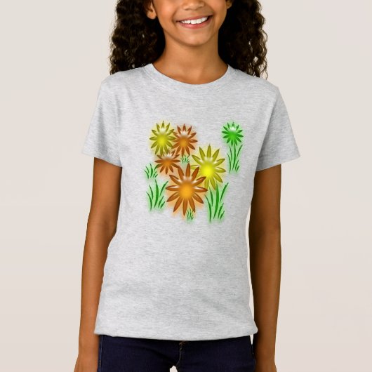 T-shirt - Fleurs en néon (Devant)